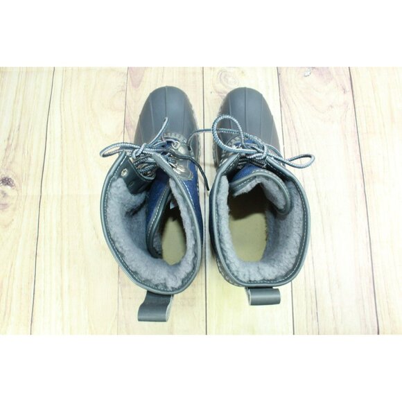 LL Bean Blue Canvas 8" Lace Up Shearling Lined Ankle Duck Boots Size 9 M - Picture 7 of 10
